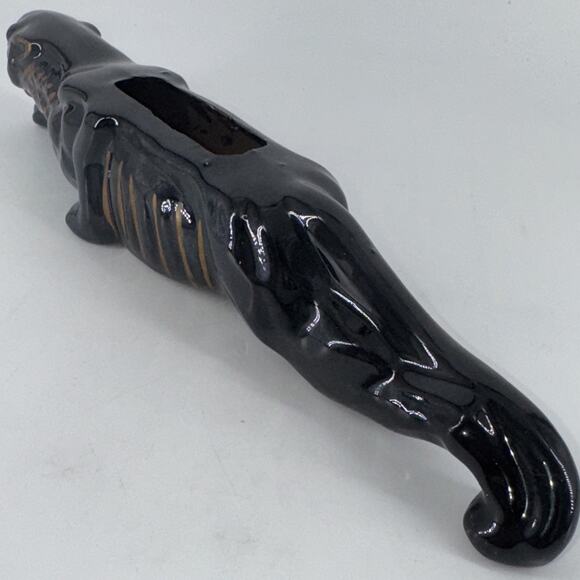 Black Panther Planter Figurine Miniature Redware Mid-Century Modern 12” L - Picture 8 of 14
